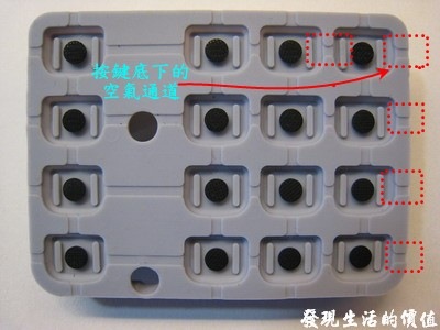 橡胶按键的空气通道 (Air channels  or air paths)