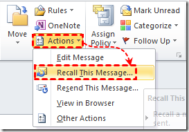 Outlook2010 recall Message